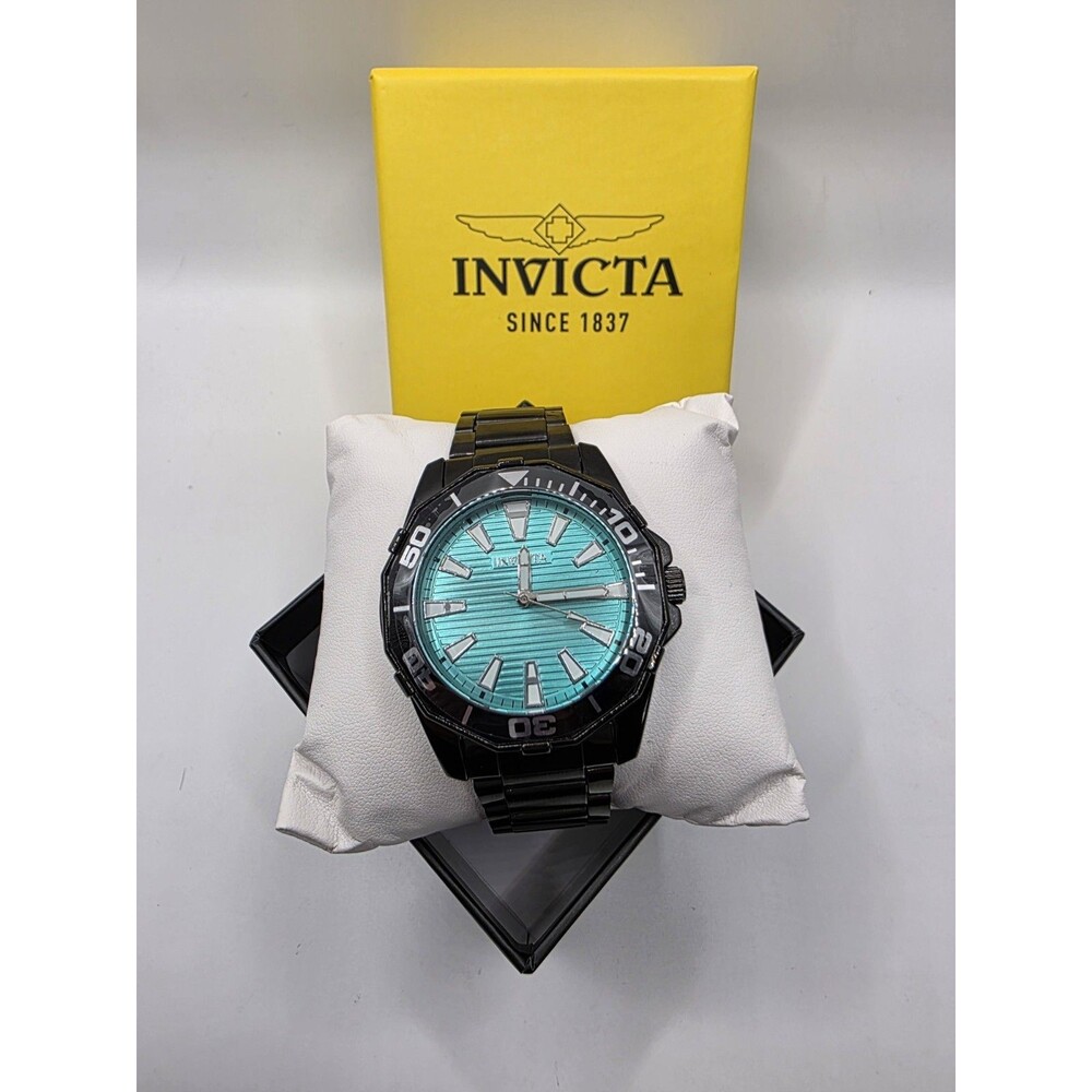 Invicta Mens Watch, 46mm, Black/Teal, Quartz 79017